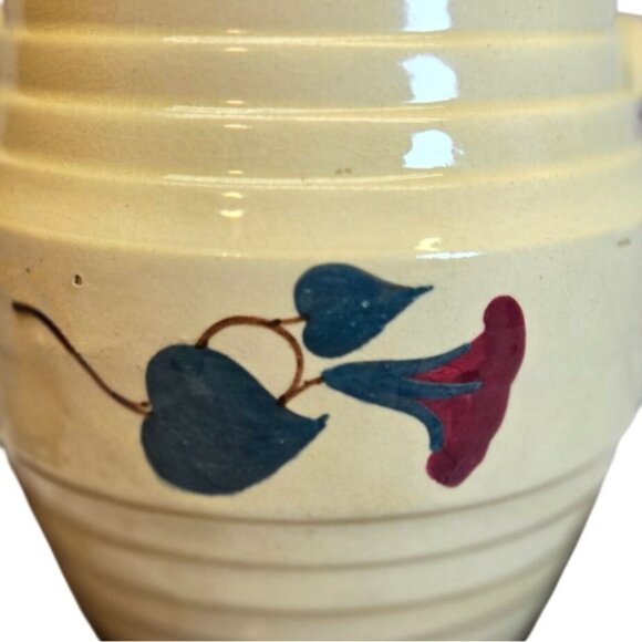 Vintage Robinson Ransbottom Morning Glory Spaulding's Cookies Advertising Jar Cr - Picture 2 of 10